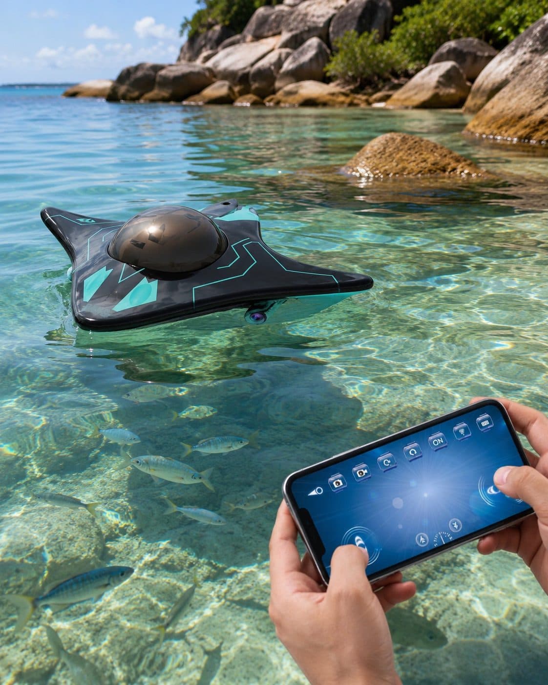 Controllo di Water Drone in tempo reale da smartphone